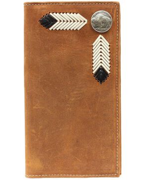 Nocona Western Mens Wallet Leather Rodeo Maltese Cross Black N5456001 